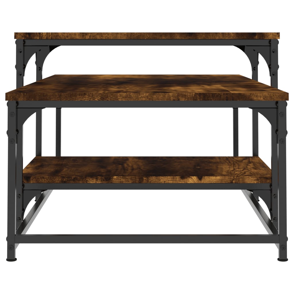 Table basse chêne fumé 102x60x45 cm bois d'ingénierie Tables basses vidaXL   