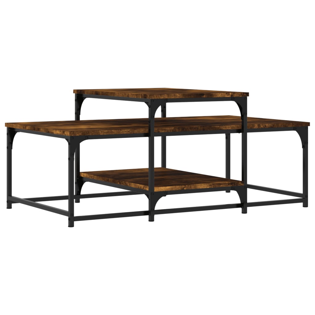Table basse chêne fumé 102x60x45 cm bois d'ingénierie Tables basses vidaXL   