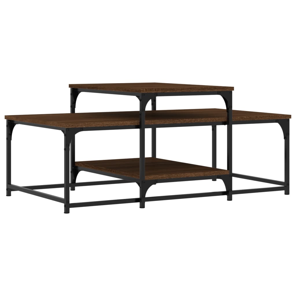 Table basse chêne marron 102x60x45 cm bois d'ingénierie Tables basses vidaXL   
