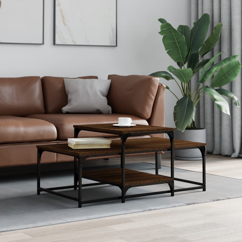 Table basse chêne marron 102x60x45 cm bois d'ingénierie Tables basses vidaXL   