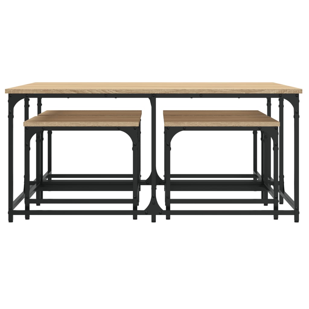 Tables basses gigognes 5 pcs chêne sonoma bois d'ingénierie Tables basses vidaXL   
