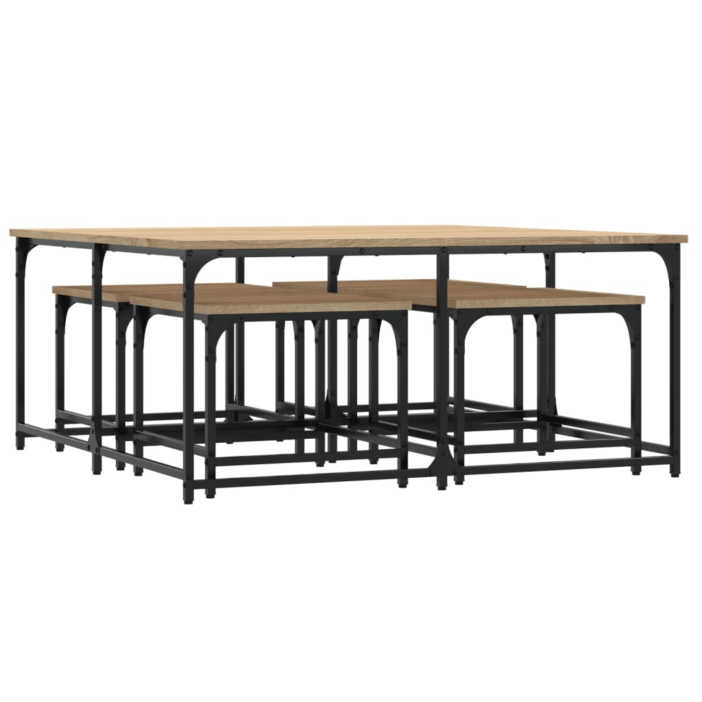 Tables basses gigognes 5 pcs chêne sonoma bois d'ingénierie Tables basses vidaXL   
