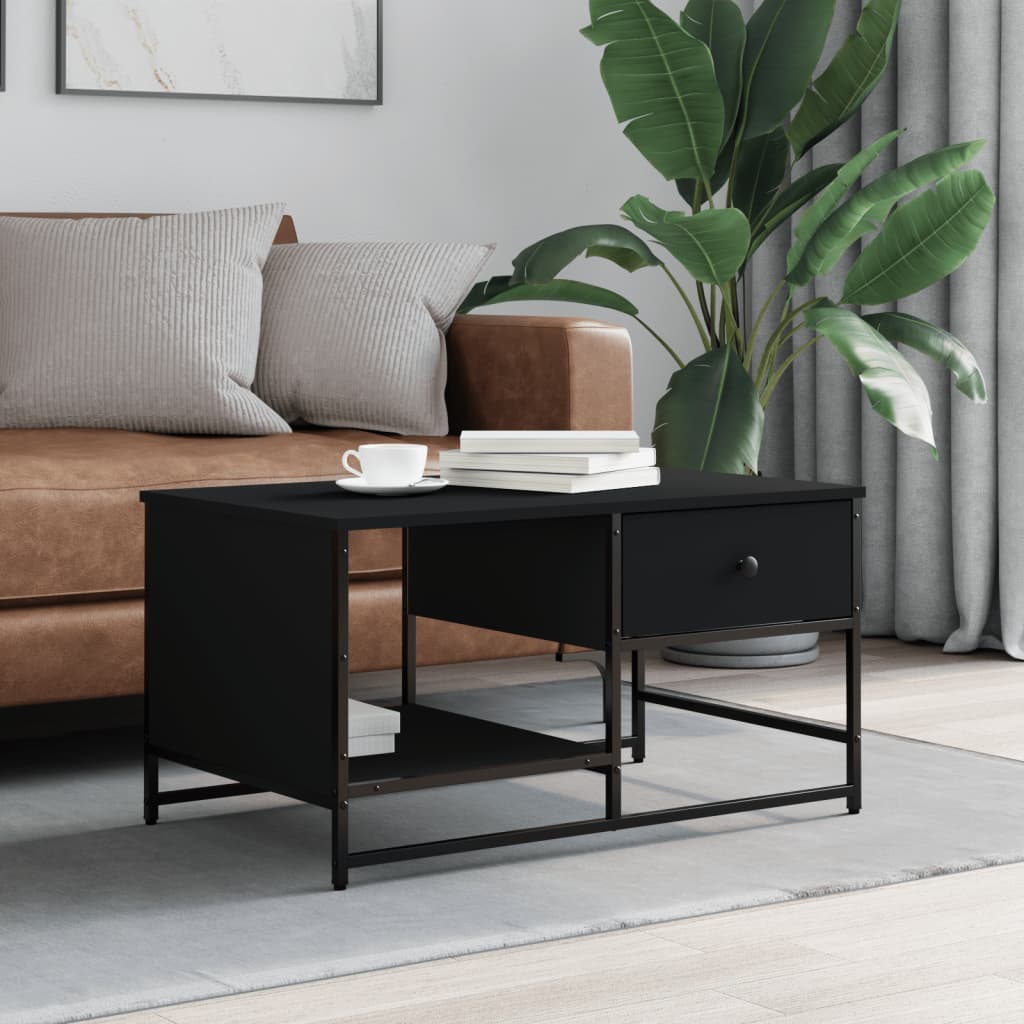 Table basse noir 85,5x51x45 cm bois d'ingénierie Tables basses vidaXL   