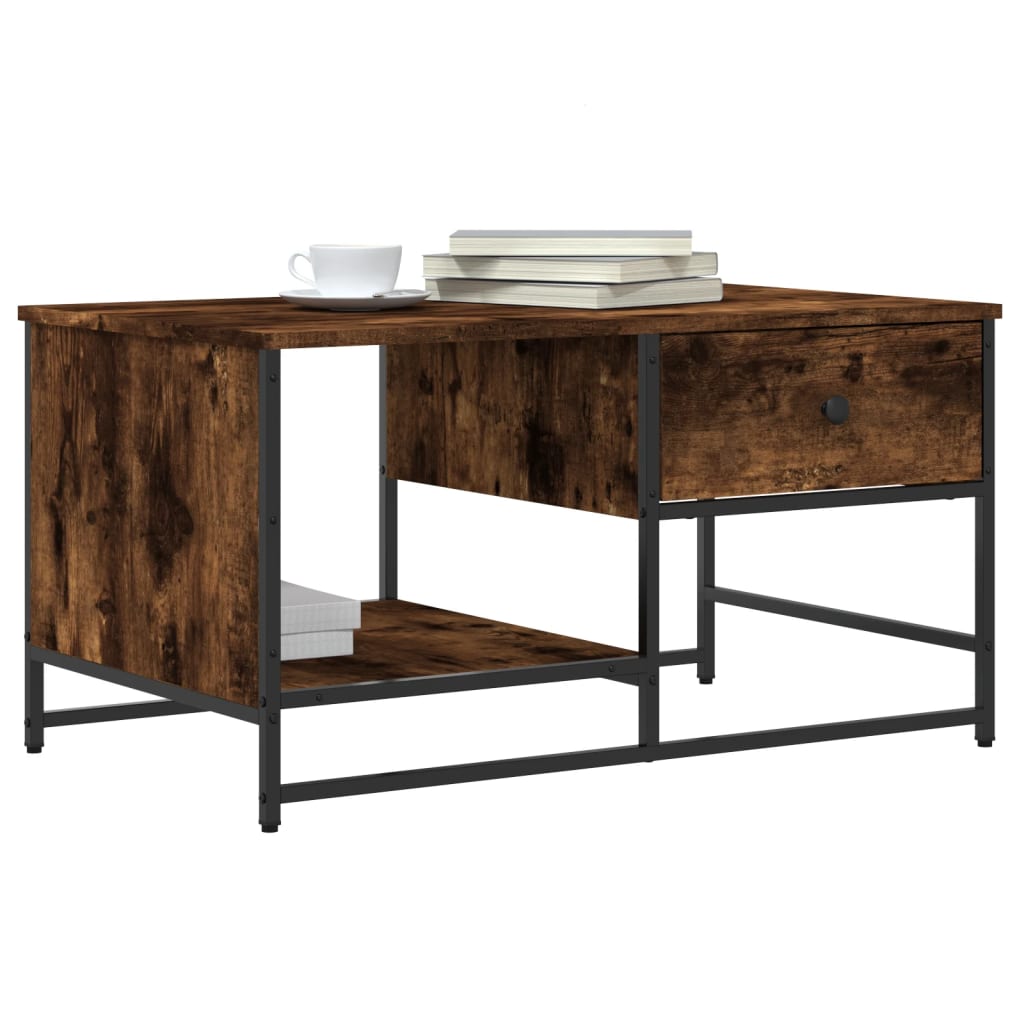 Table basse chêne fumé 85,5x51x45 cm bois d'ingénierie Tables basses vidaXL   