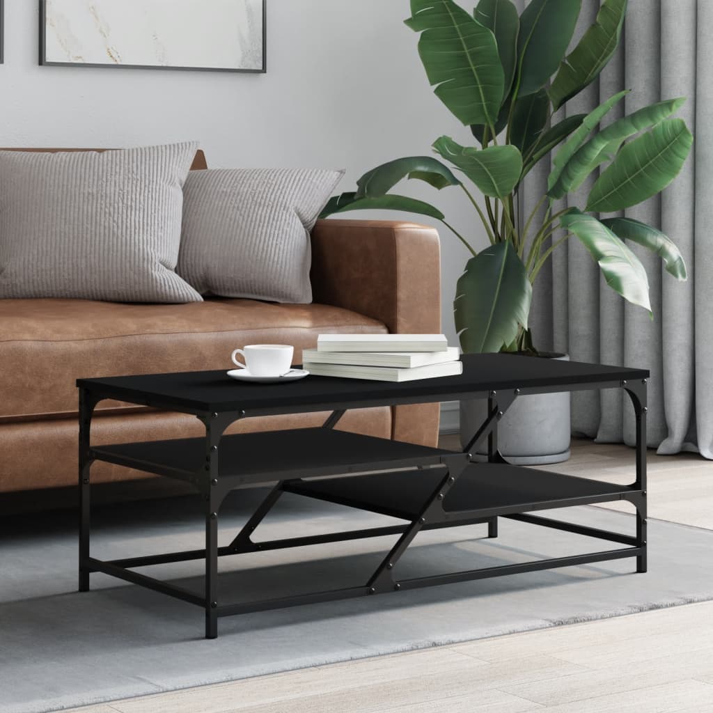 Table basse noir 100x49x40 cm bois d'ingénierie Tables basses vidaXL   