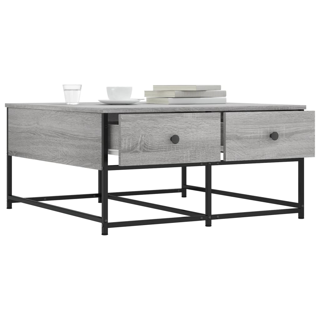 Table basse sonoma gris 80x80x40 cm bois d'ingénierie Tables basses vidaXL   