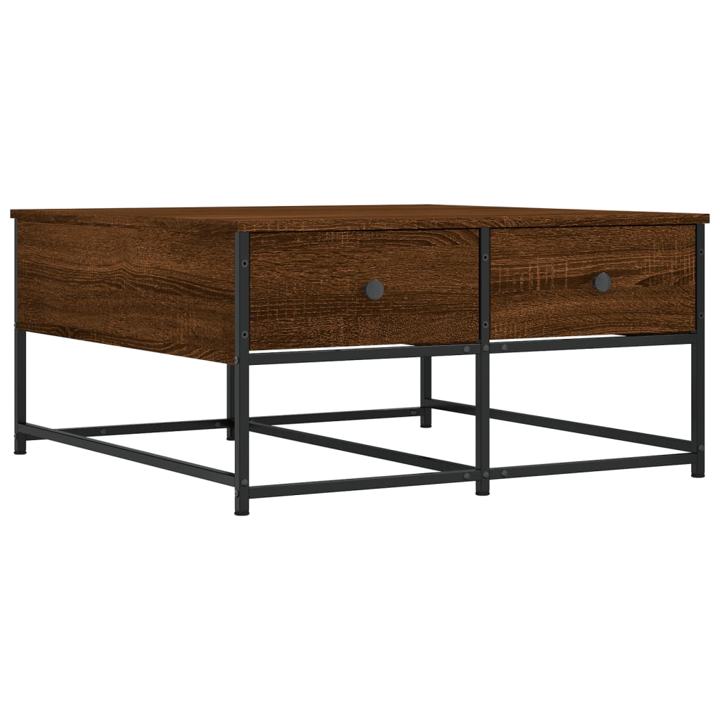 Table basse chêne marron 80x80x40 cm bois d'ingénierie Tables basses vidaXL   