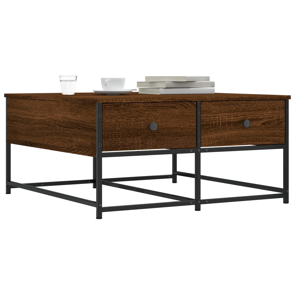 Table basse chêne marron 80x80x40 cm bois d'ingénierie Tables basses vidaXL   