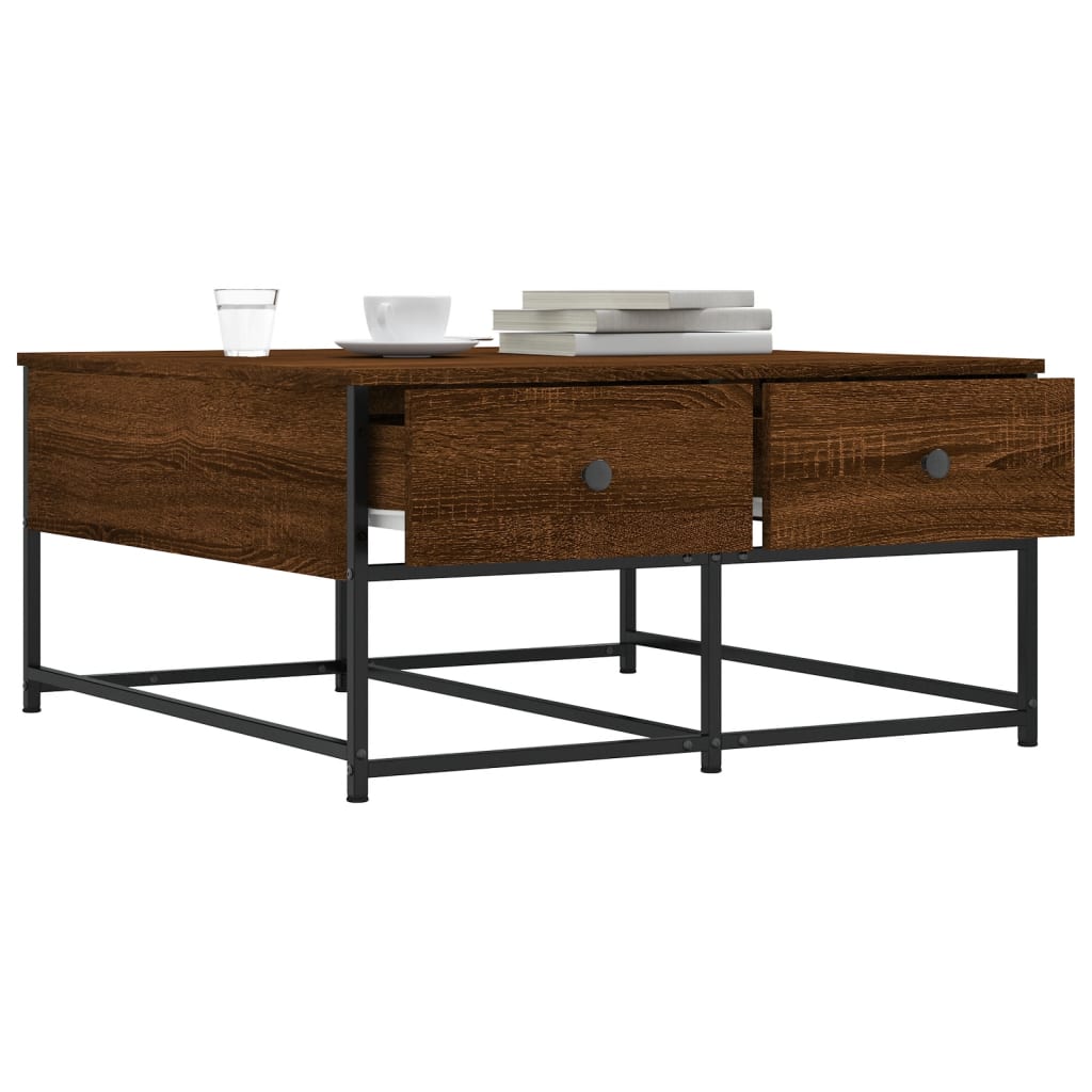 Table basse chêne marron 80x80x40 cm bois d'ingénierie Tables basses vidaXL   