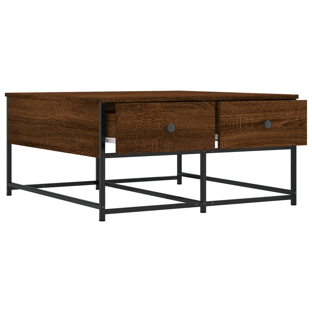 Table basse chêne marron 80x80x40 cm bois d'ingénierie Tables basses vidaXL   
