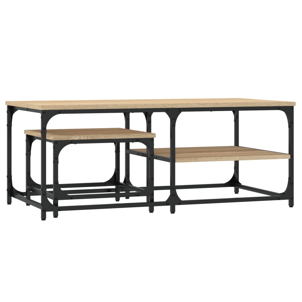 Tables basses gigognes 2 pcs chêne sonoma bois d'ingénierie Tables basses vidaXL   