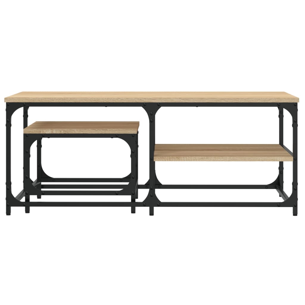 Tables basses gigognes 2 pcs chêne sonoma bois d'ingénierie Tables basses vidaXL   