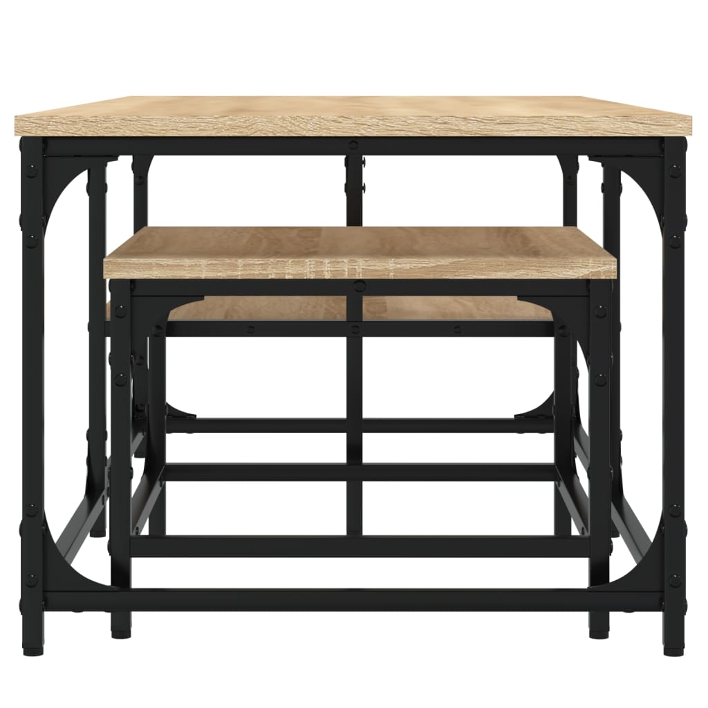 Tables basses gigognes 2 pcs chêne sonoma bois d'ingénierie Tables basses vidaXL   