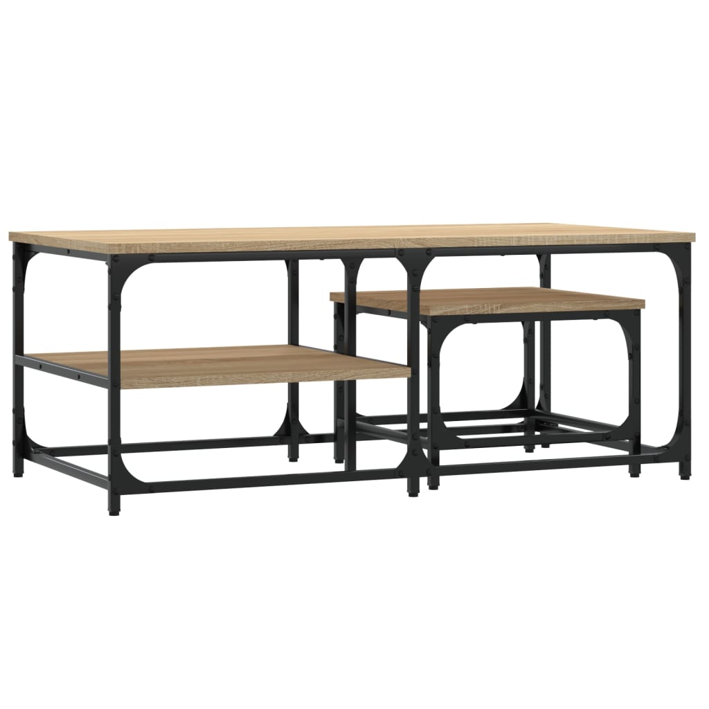 Tables basses gigognes 2 pcs chêne sonoma bois d'ingénierie Tables basses vidaXL   