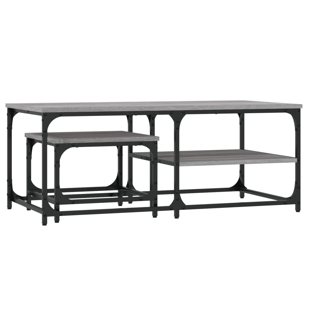 Tables basses gigognes 2 pcs sonoma gris bois d'ingénierie Tables basses vidaXL   