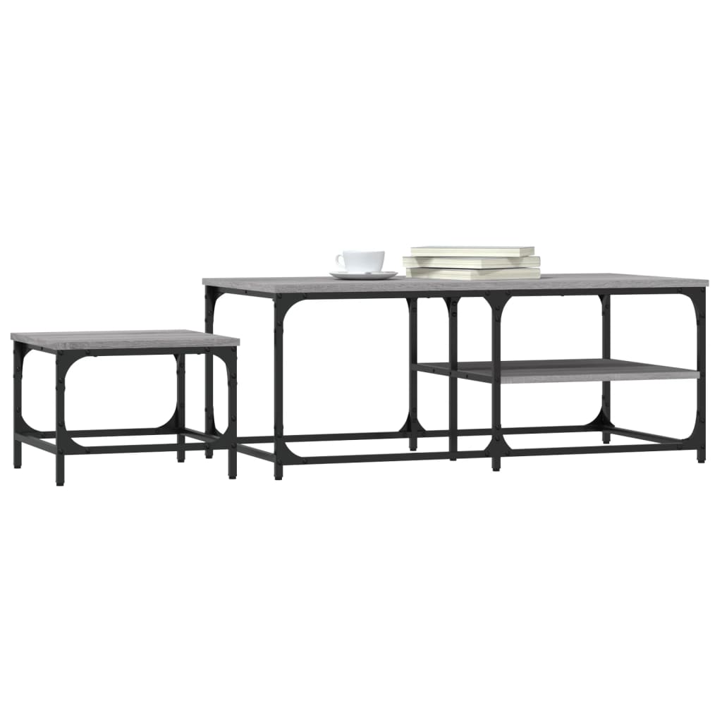 Tables basses gigognes 2 pcs sonoma gris bois d'ingénierie Tables basses vidaXL   
