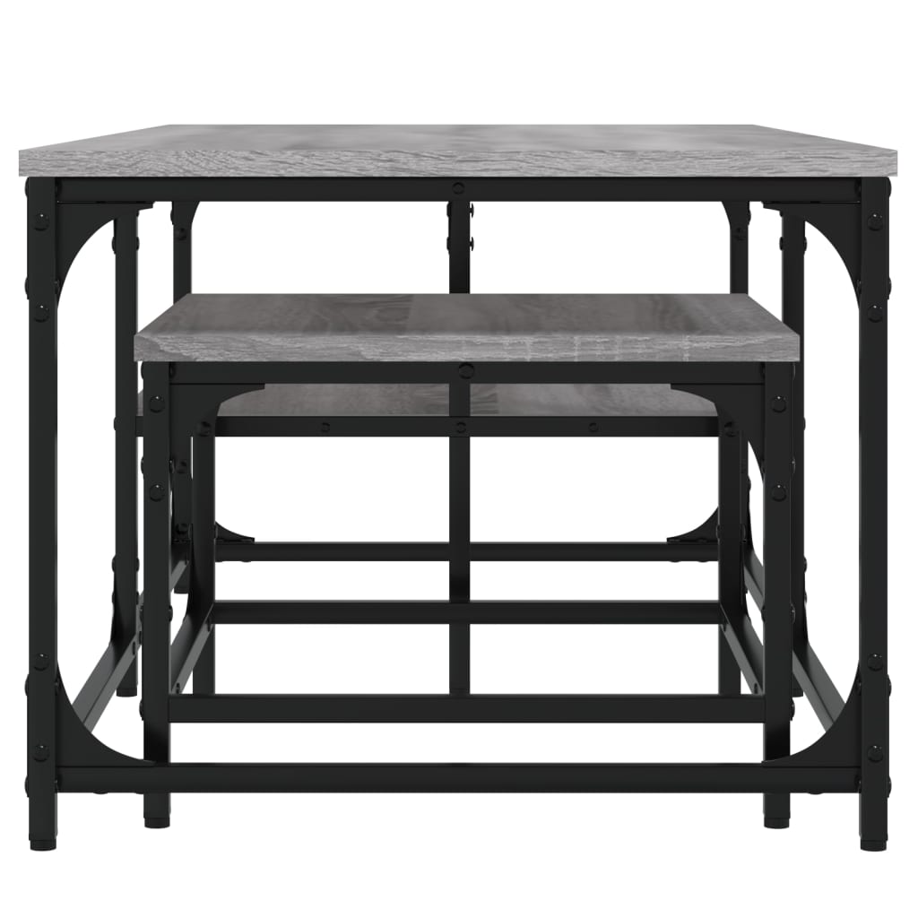 Tables basses gigognes 2 pcs sonoma gris bois d'ingénierie Tables basses vidaXL   