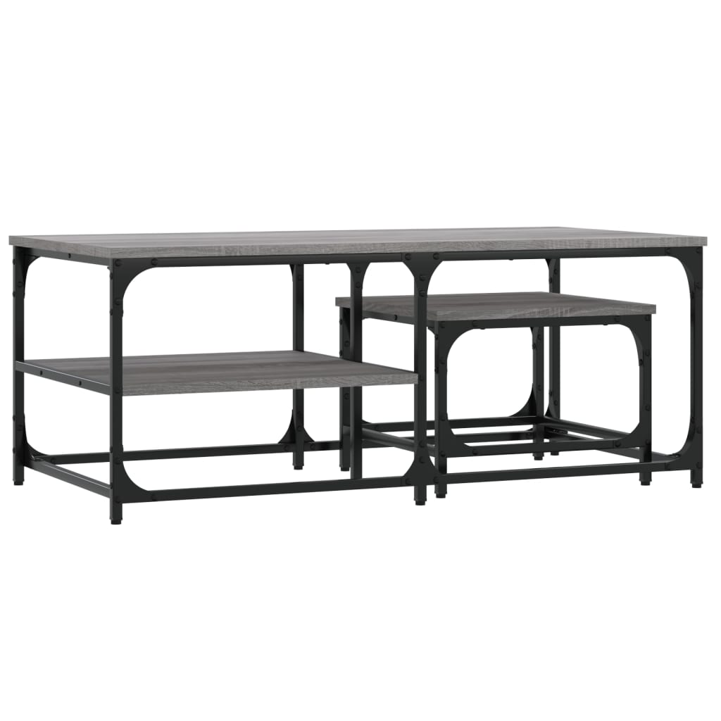 Tables basses gigognes 2 pcs sonoma gris bois d'ingénierie Tables basses vidaXL   