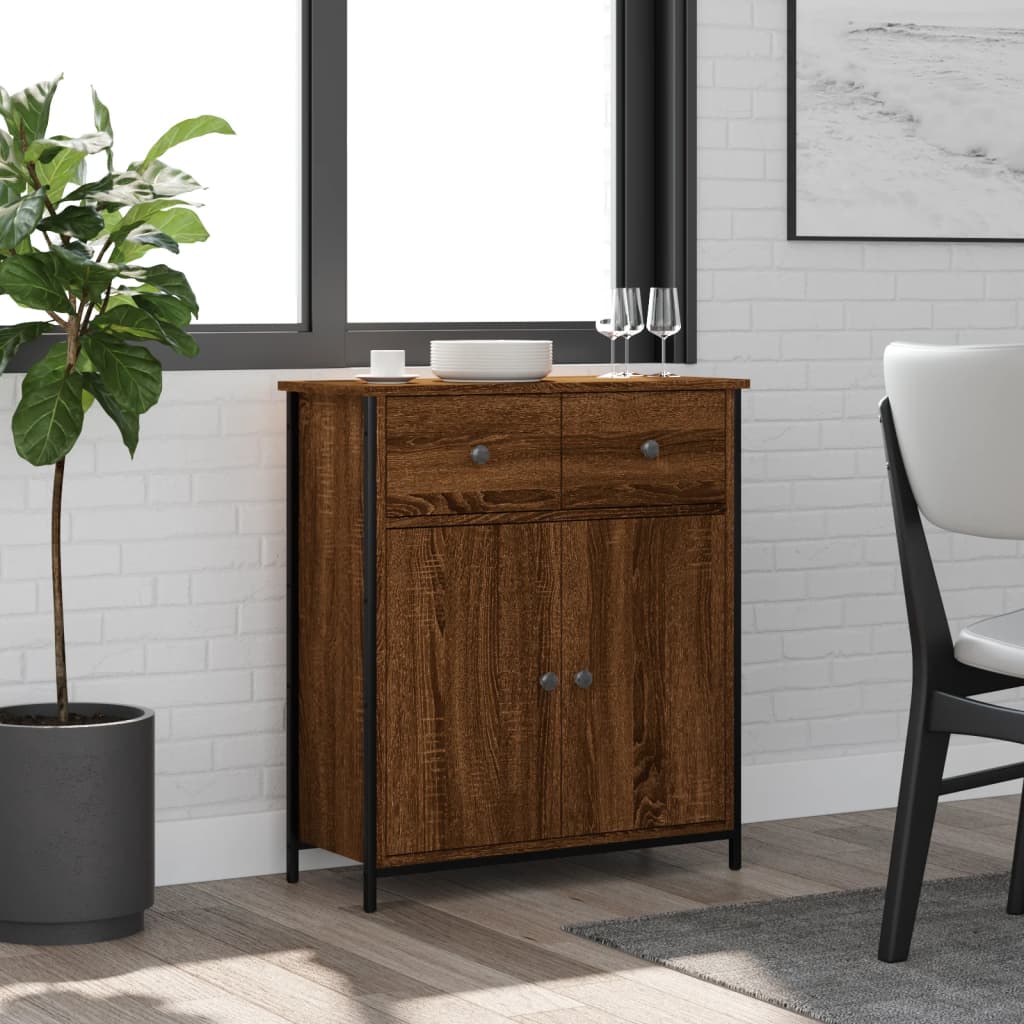 Buffet chêne marron 70x30x80 cm bois d'ingénierie Buffets & bahuts vidaXL   