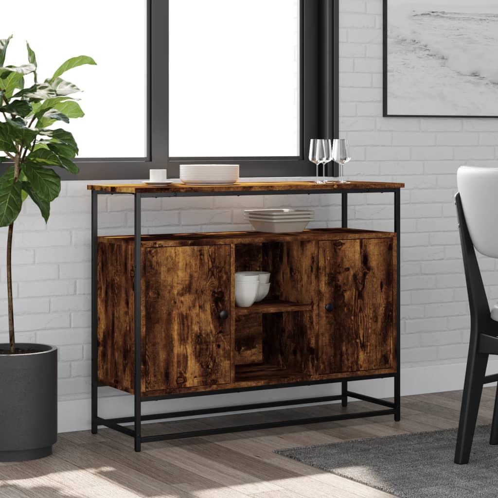 Buffet chêne fumé 100x35x80 cm bois d'ingénierie Buffets & bahuts vidaXL   