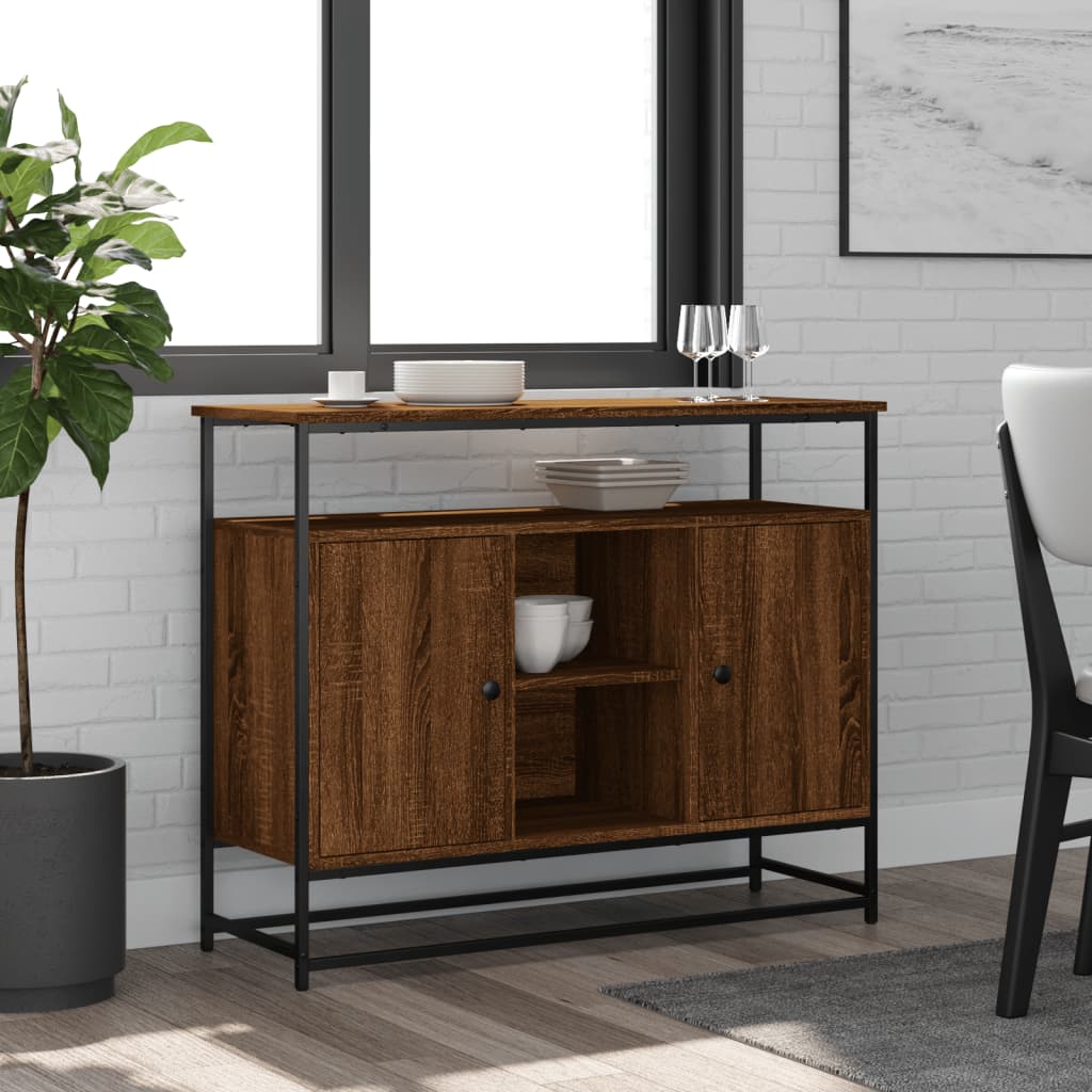 Buffet chêne marron 100x35x80 cm bois d'ingénierie Buffets & bahuts vidaXL   