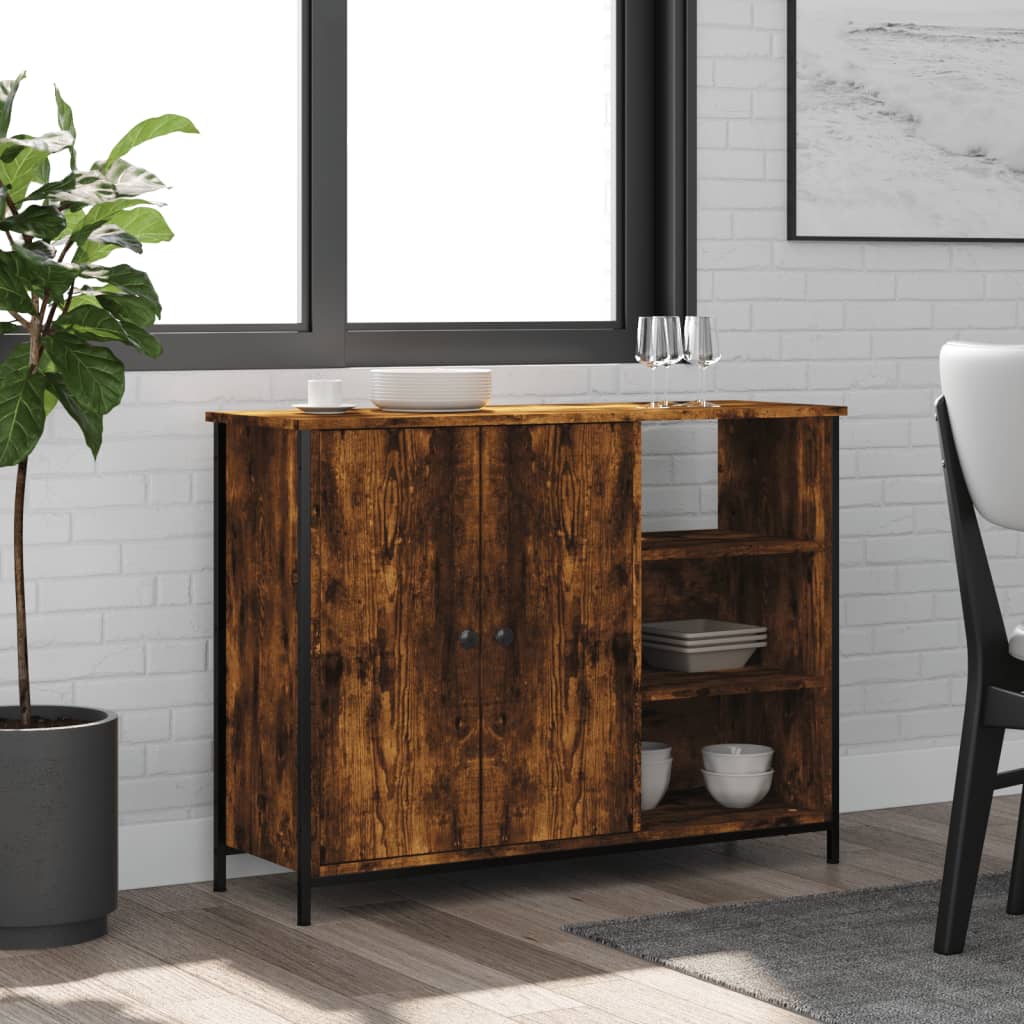 Buffet chêne fumé 100x33x75 cm bois d'ingénierie Buffets & bahuts vidaXL   