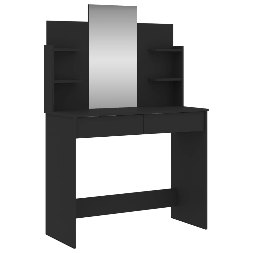 Coiffeuse avec miroir noir 96x39x142 cm Coiffeuses vidaXL   
