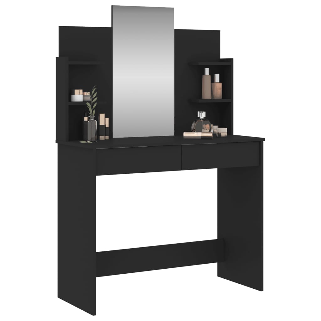 Coiffeuse avec miroir noir 96x39x142 cm Coiffeuses vidaXL   