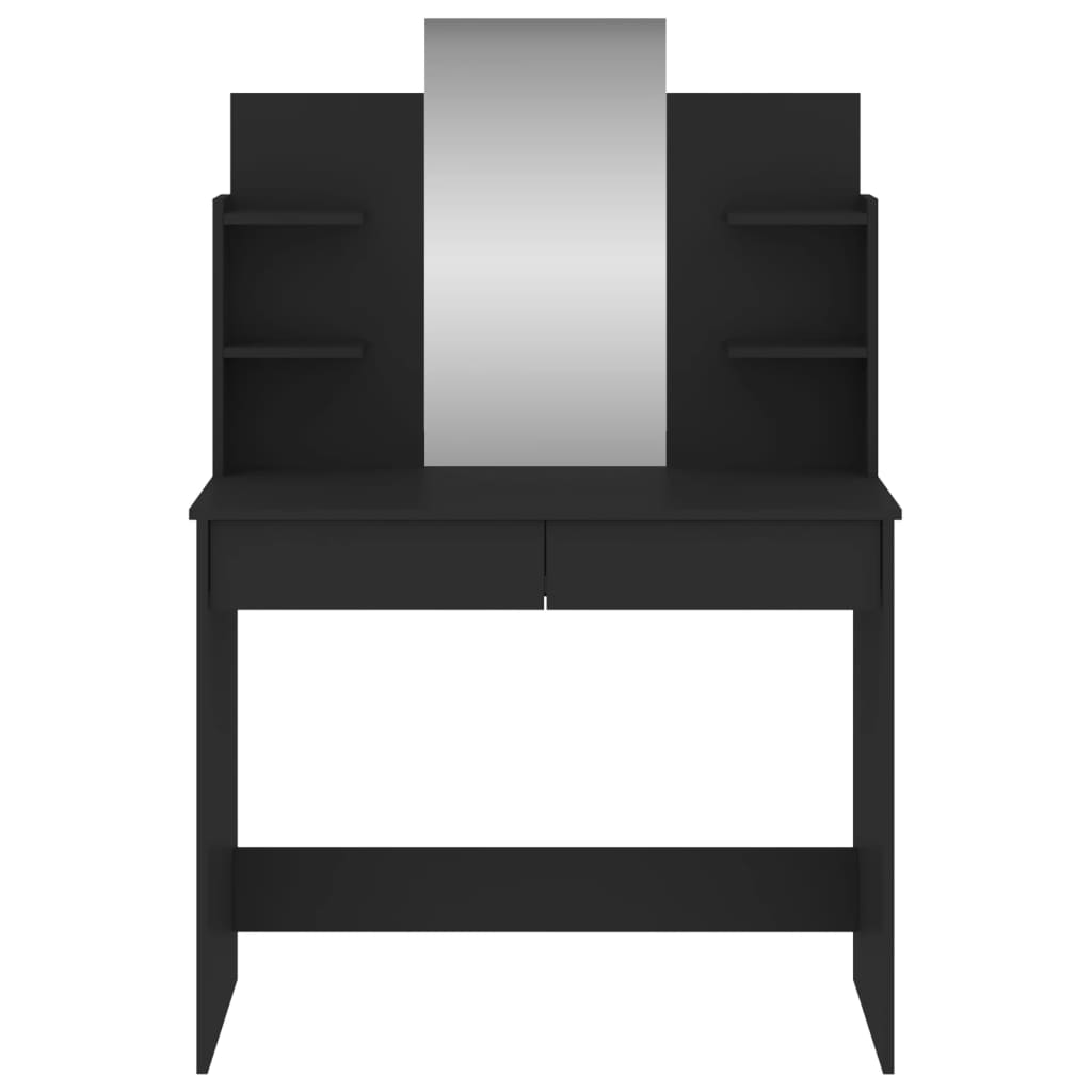 Coiffeuse avec miroir noir 96x39x142 cm Coiffeuses vidaXL   