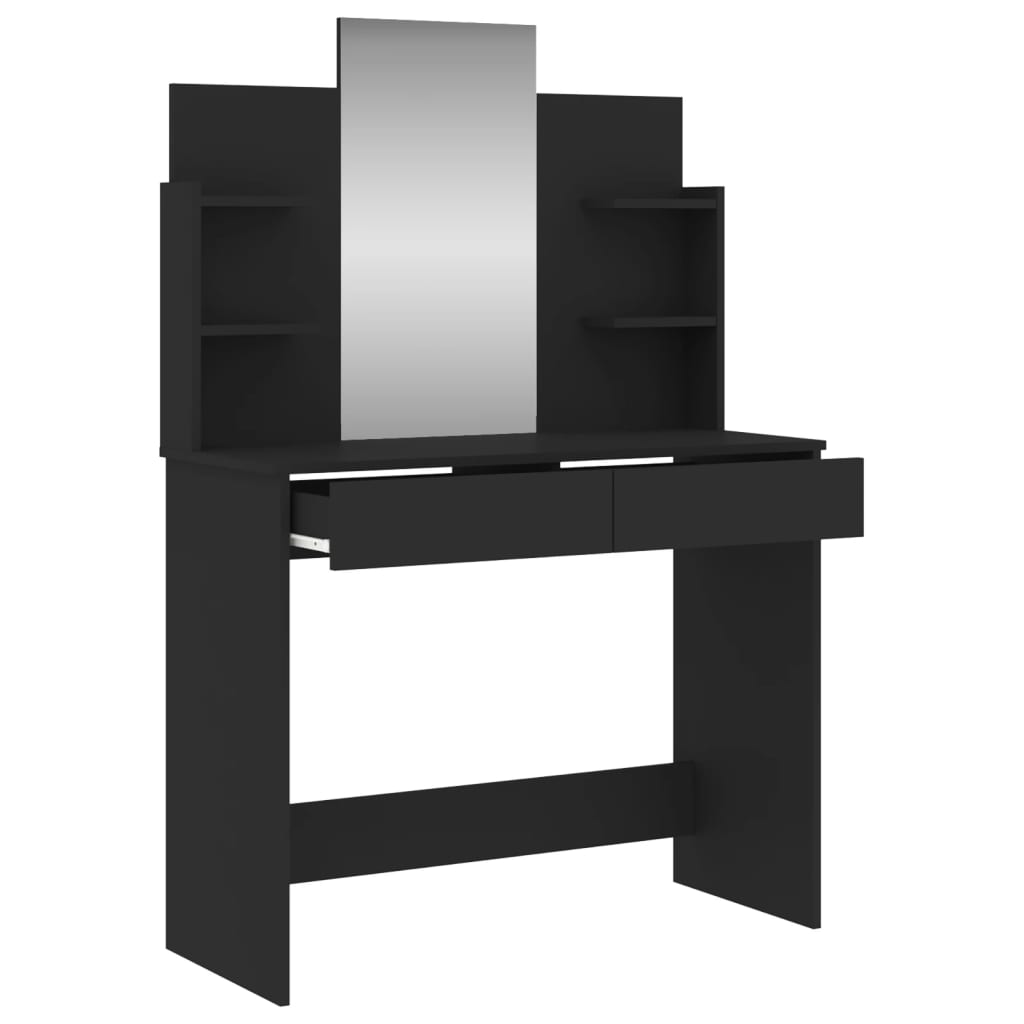 Coiffeuse avec miroir noir 96x39x142 cm Coiffeuses vidaXL   