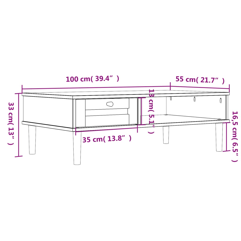 Table basse SENJA aspect rotin blanc 100x55x33 cm bois massif Tables basses vidaXL   