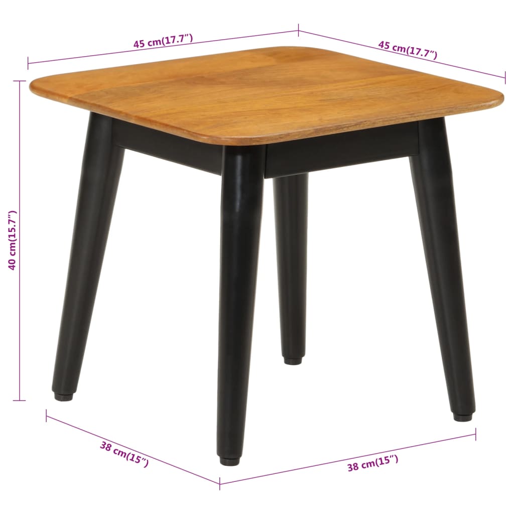 Table basse 45x45x40 cm bois de manguier solide et fer Tables basses vidaXL   