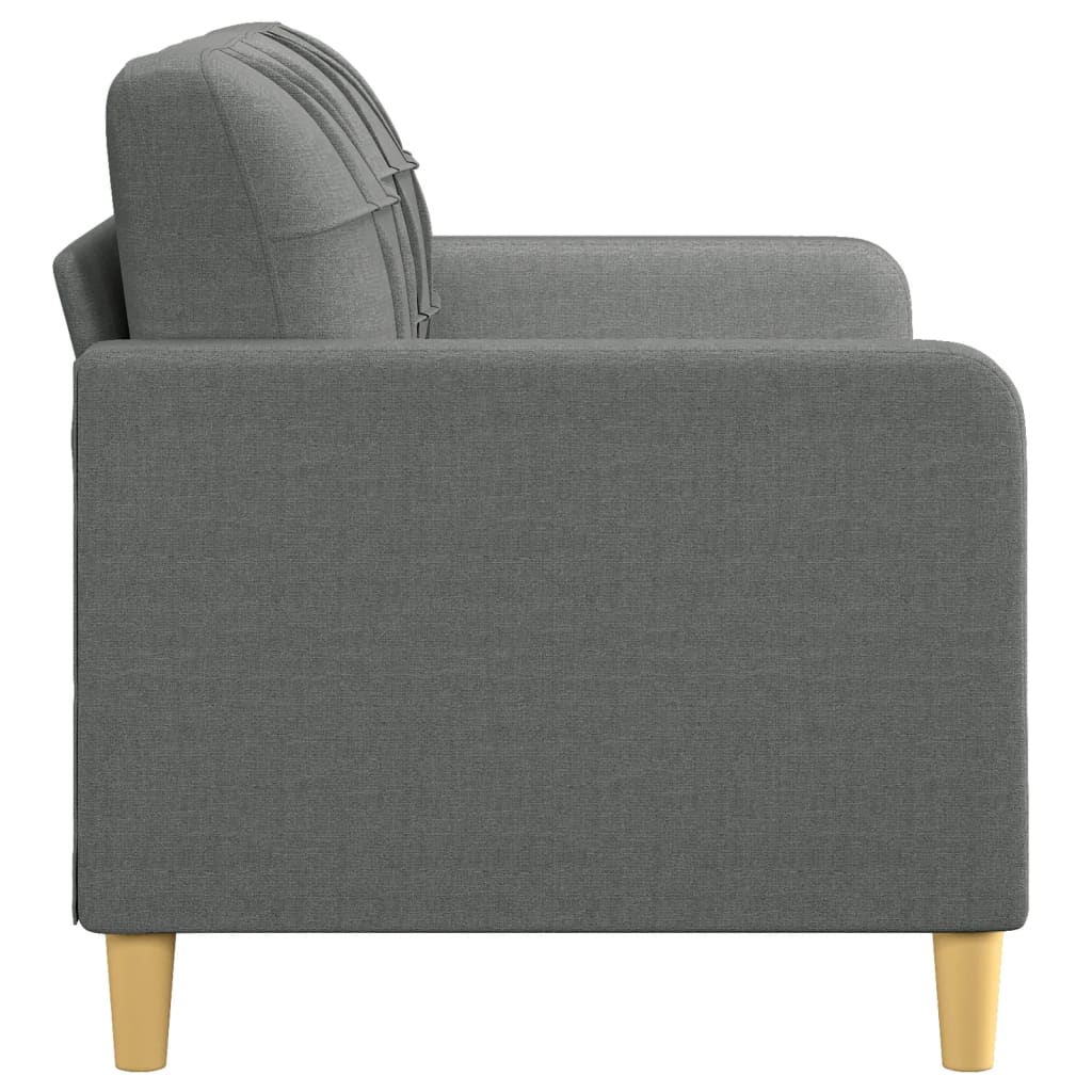 Canapé à 2 places Gris foncé 140 cm Tissu Canapés vidaXL   