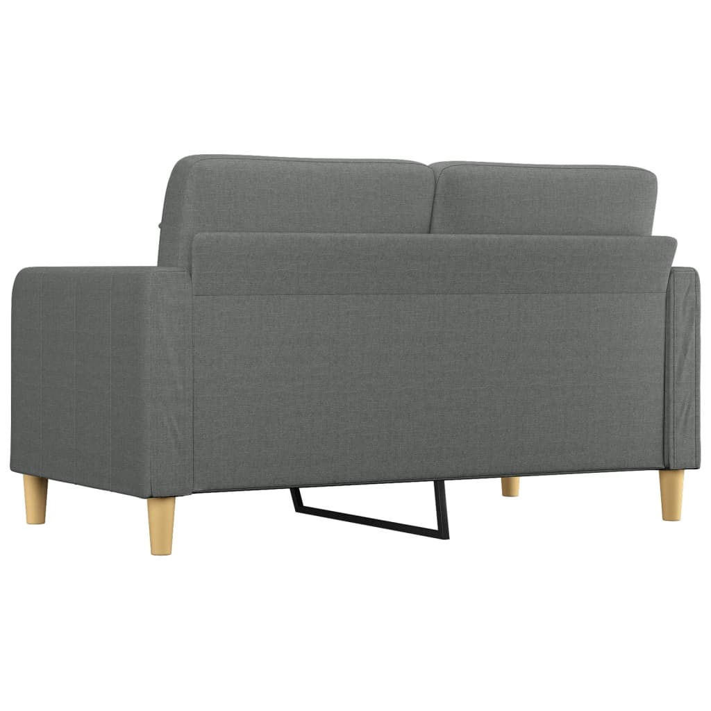 Canapé à 2 places Gris foncé 140 cm Tissu Canapés vidaXL   