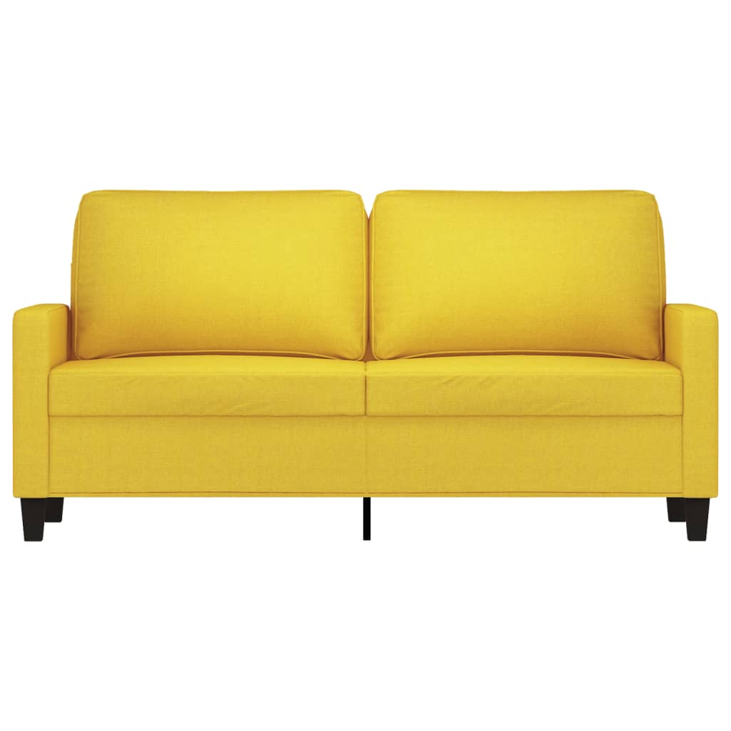Canapé à 2 places Jaune clair 140 cm Tissu Canapés vidaXL   