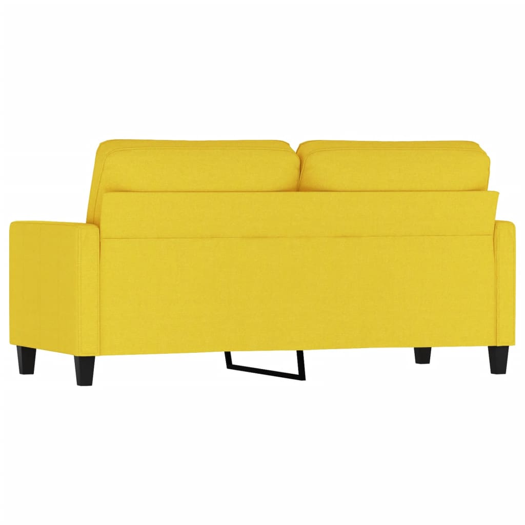 Canapé à 2 places Jaune clair 140 cm Tissu Canapés vidaXL   