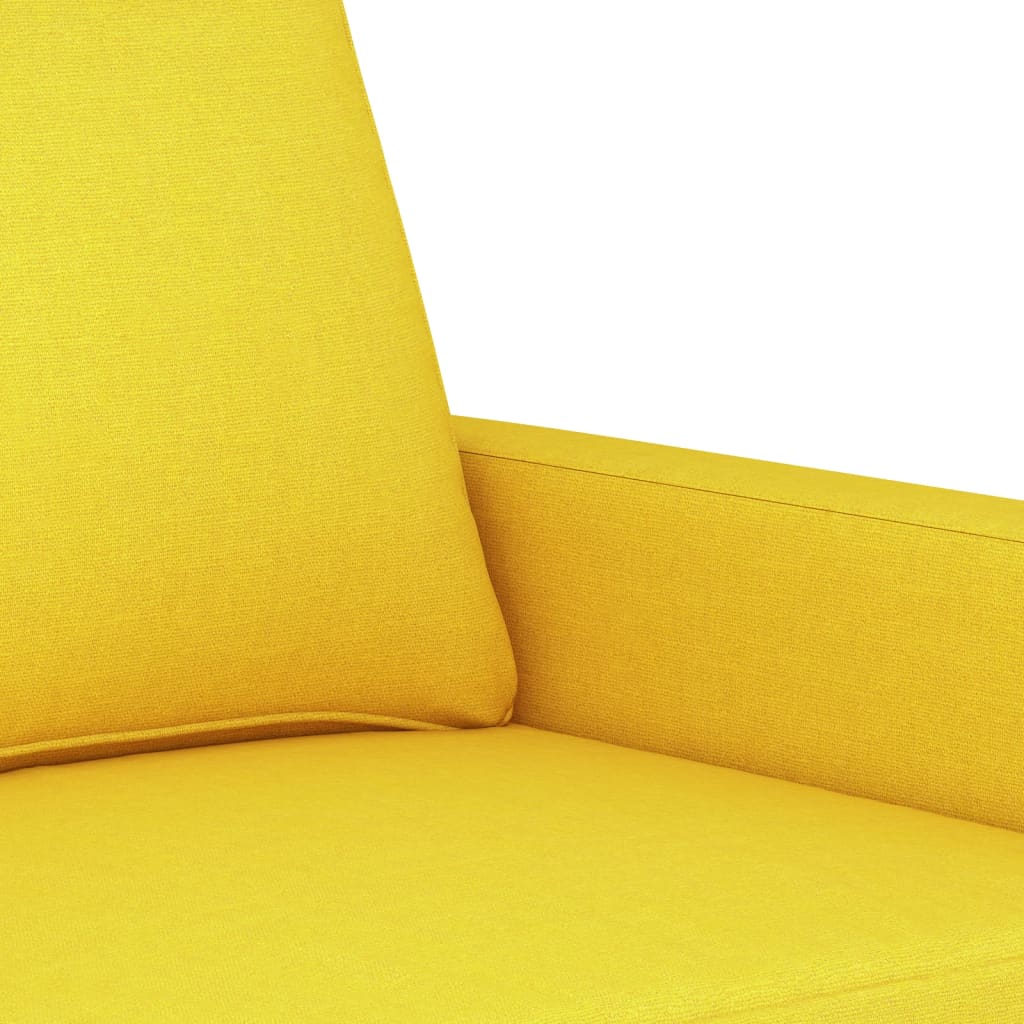Canapé à 2 places Jaune clair 140 cm Tissu Canapés vidaXL   
