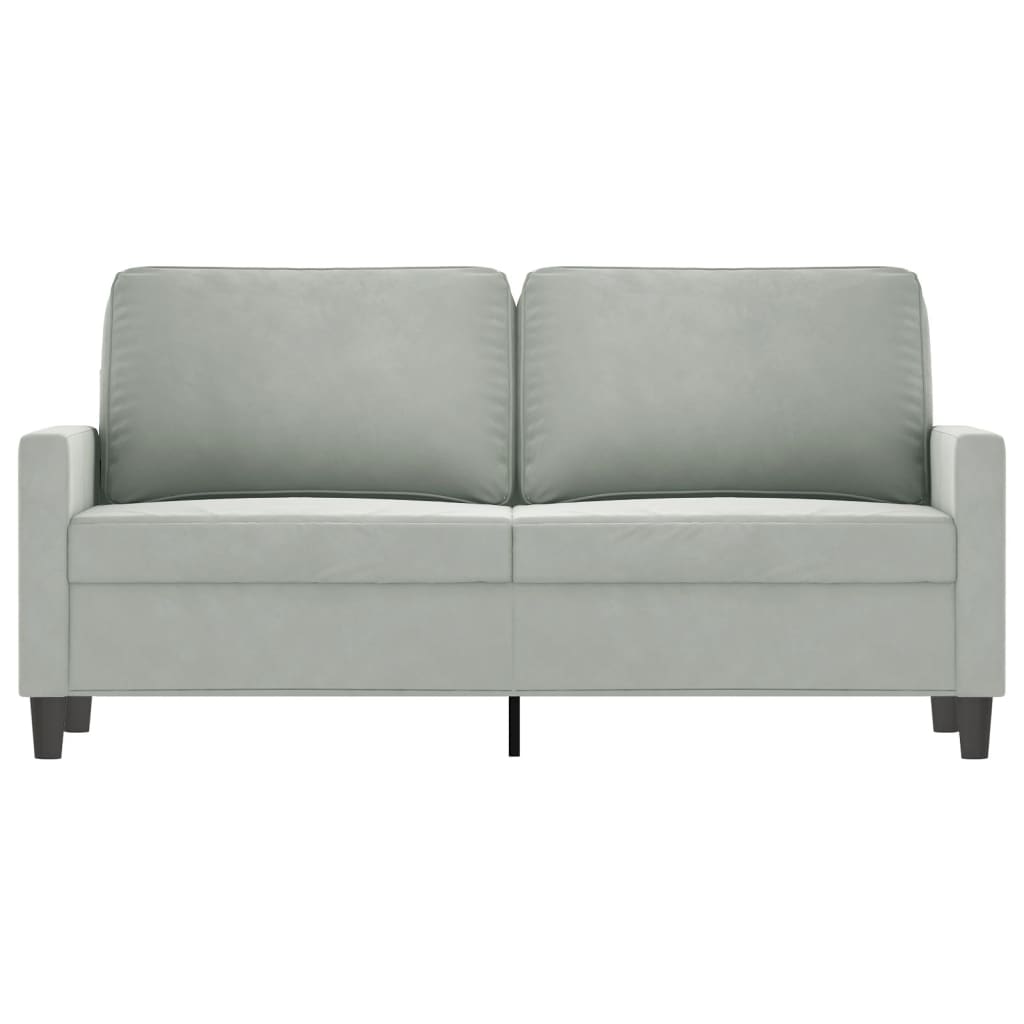 Canapé à 2 places Gris clair 140 cm Velours Canapés vidaXL   