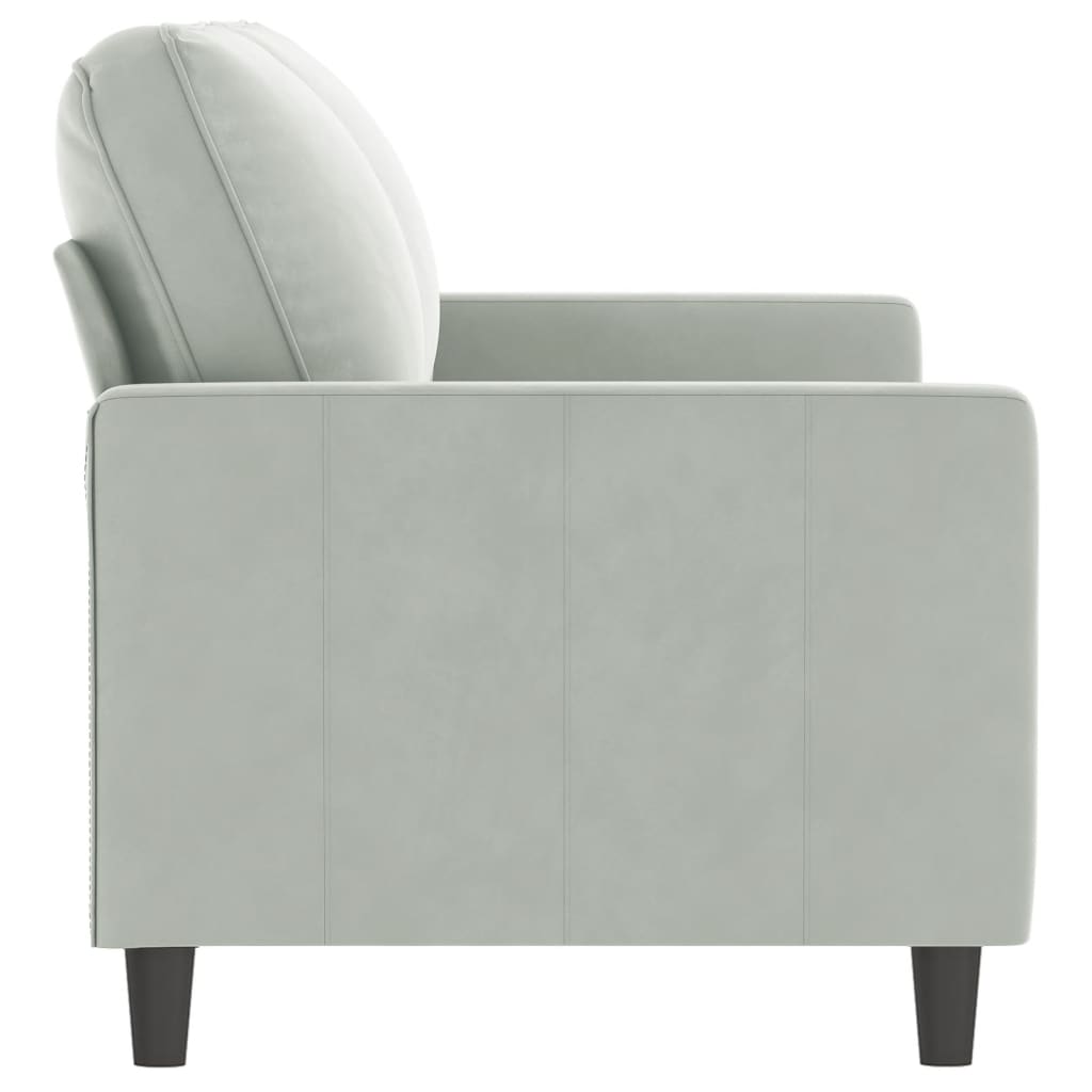 Canapé à 2 places Gris clair 140 cm Velours Canapés vidaXL   