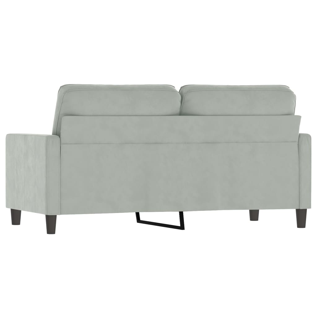 Canapé à 2 places Gris clair 140 cm Velours Canapés vidaXL   