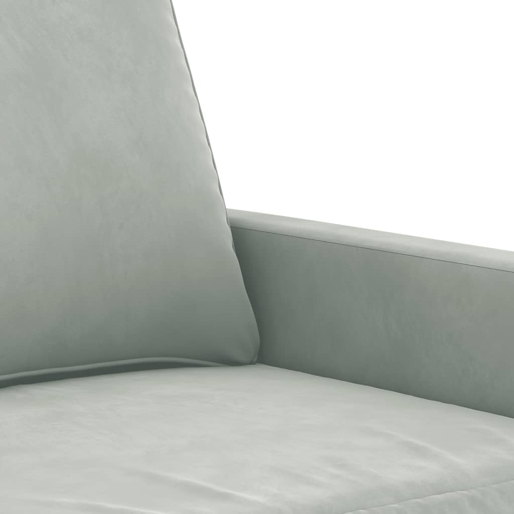 Canapé à 2 places Gris clair 140 cm Velours Canapés vidaXL   