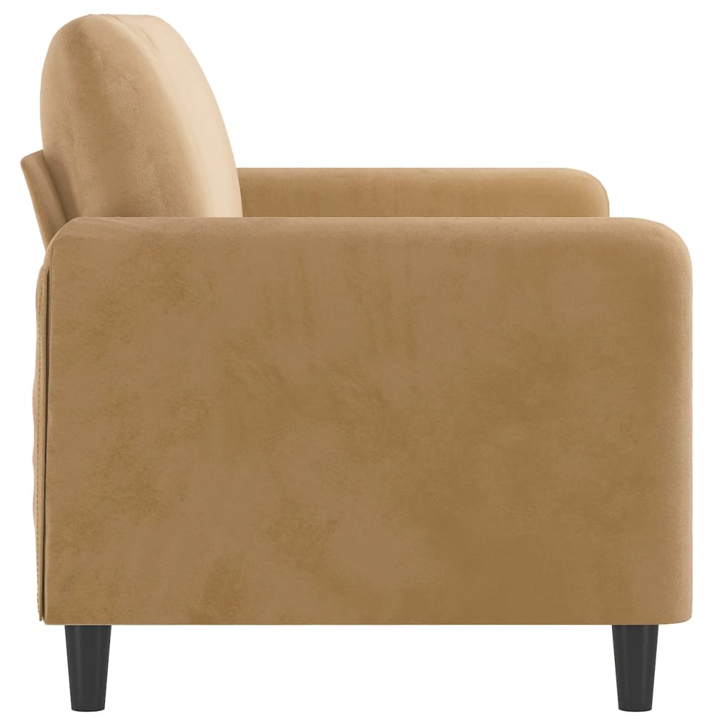 Canapé à 2 places Marron 140 cm Velours Canapés vidaXL   