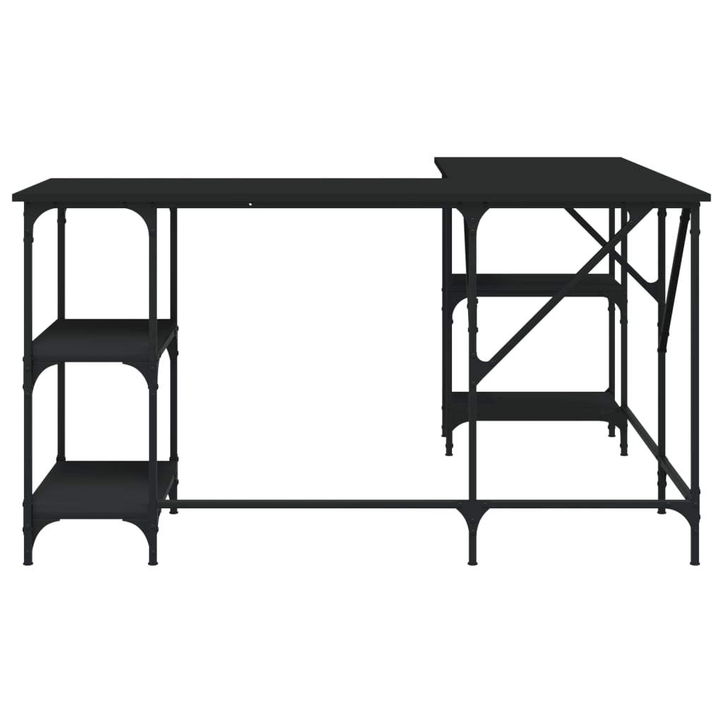 Bureau noir 139x139x75 cm bois d'ingénierie Bureaux vidaXL   