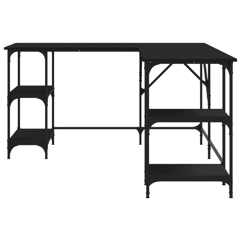 Bureau noir 139x139x75 cm bois d'ingénierie Bureaux vidaXL   