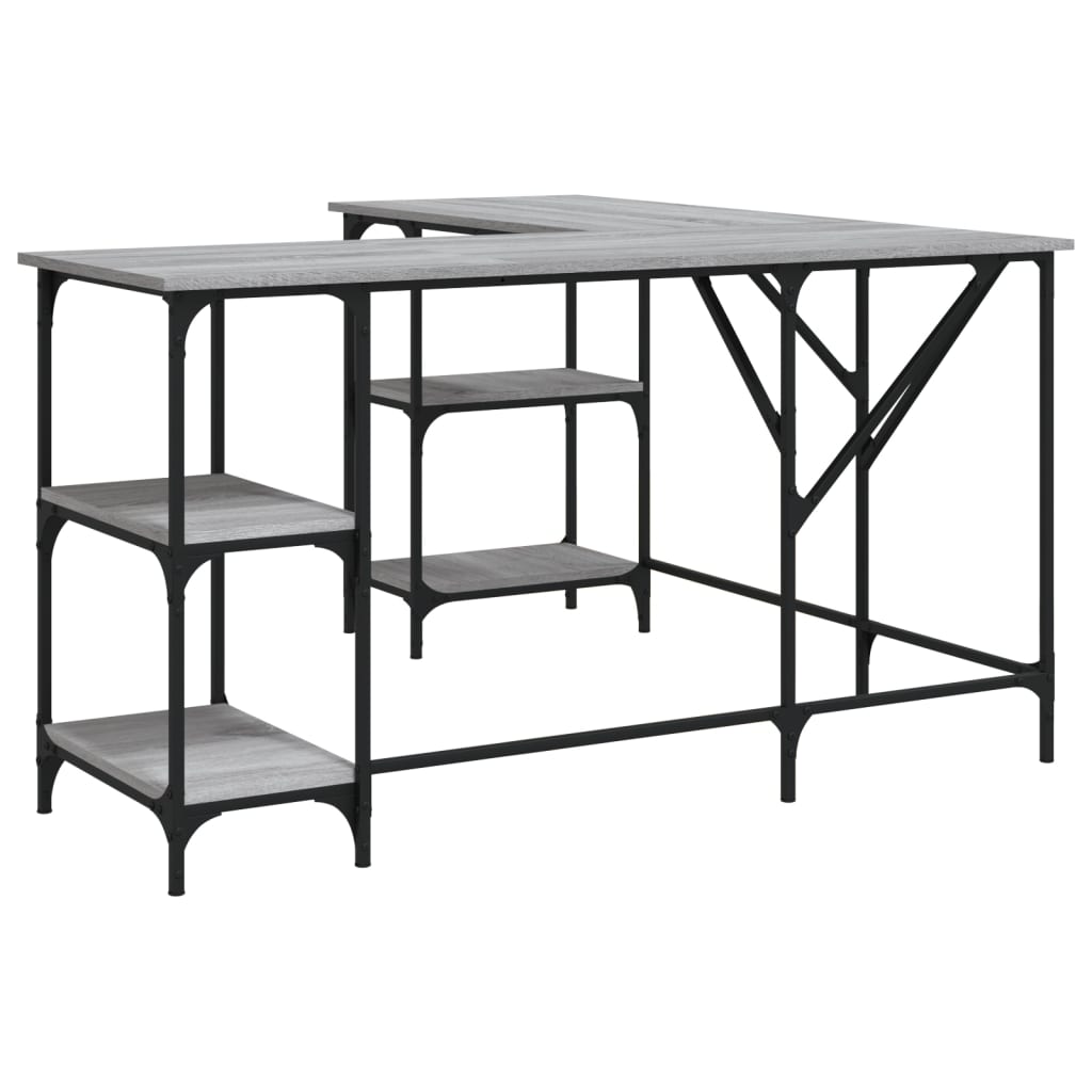 Bureau sonoma gris 139x139x75 cm bois d'ingénierie Bureaux vidaXL   