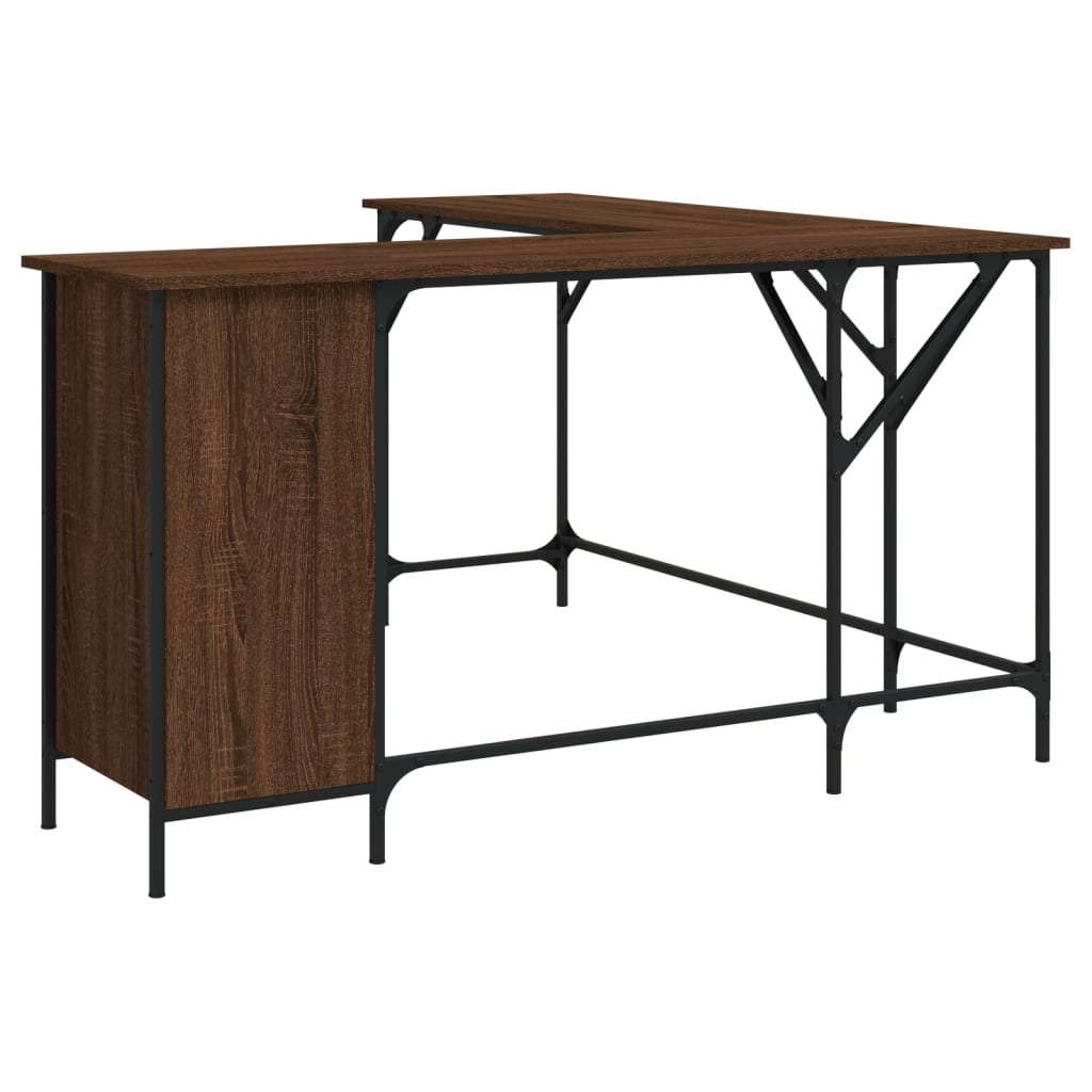 Bureau chêne marron 141x141x75 cm bois d'ingénierie Bureaux vidaXL   