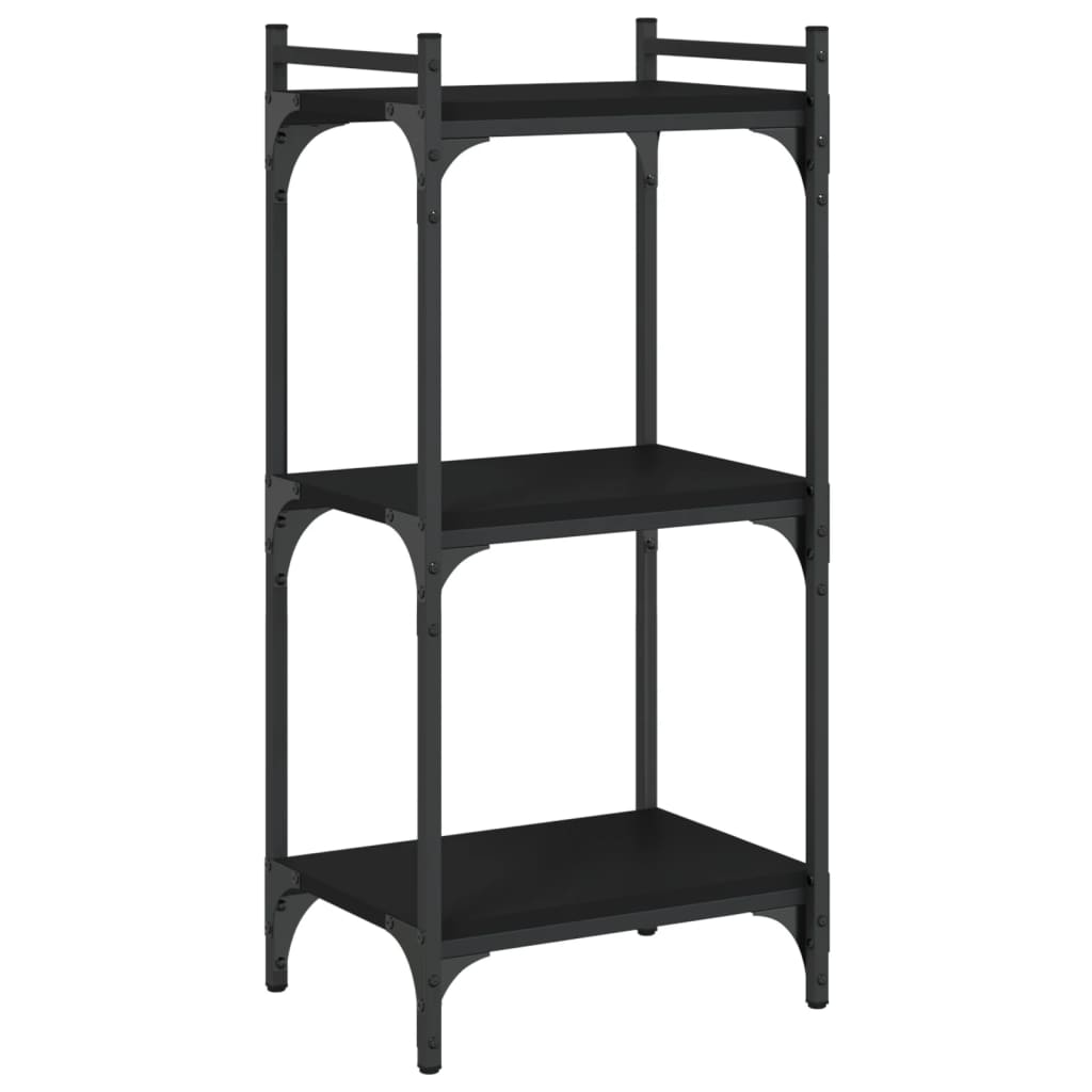 Bibliothèque à 3 niveaux noir 40x30x86 cm bois d'ingénierie Bibliothèques vidaXL   