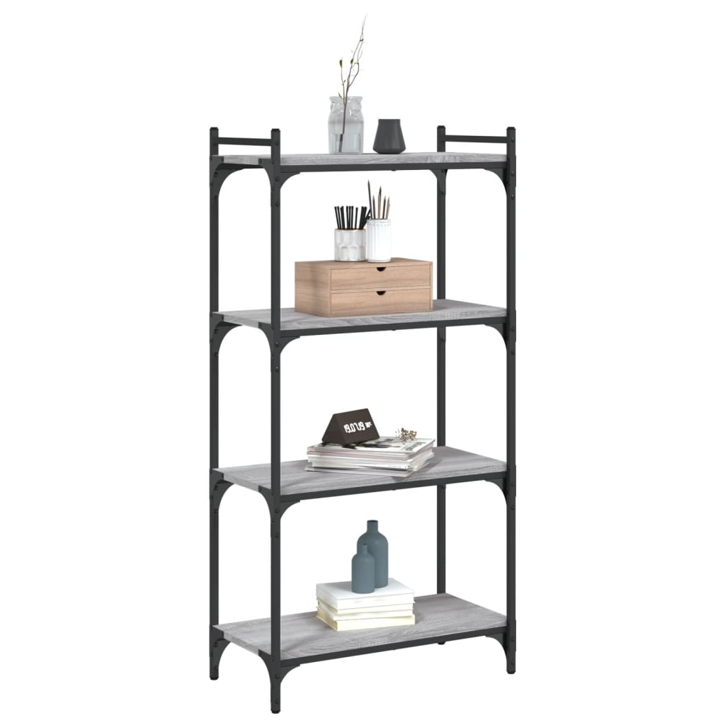 Bibliothèque à 4 niveaux sonoma gris 60x30x120 cm Bibliothèques vidaXL   