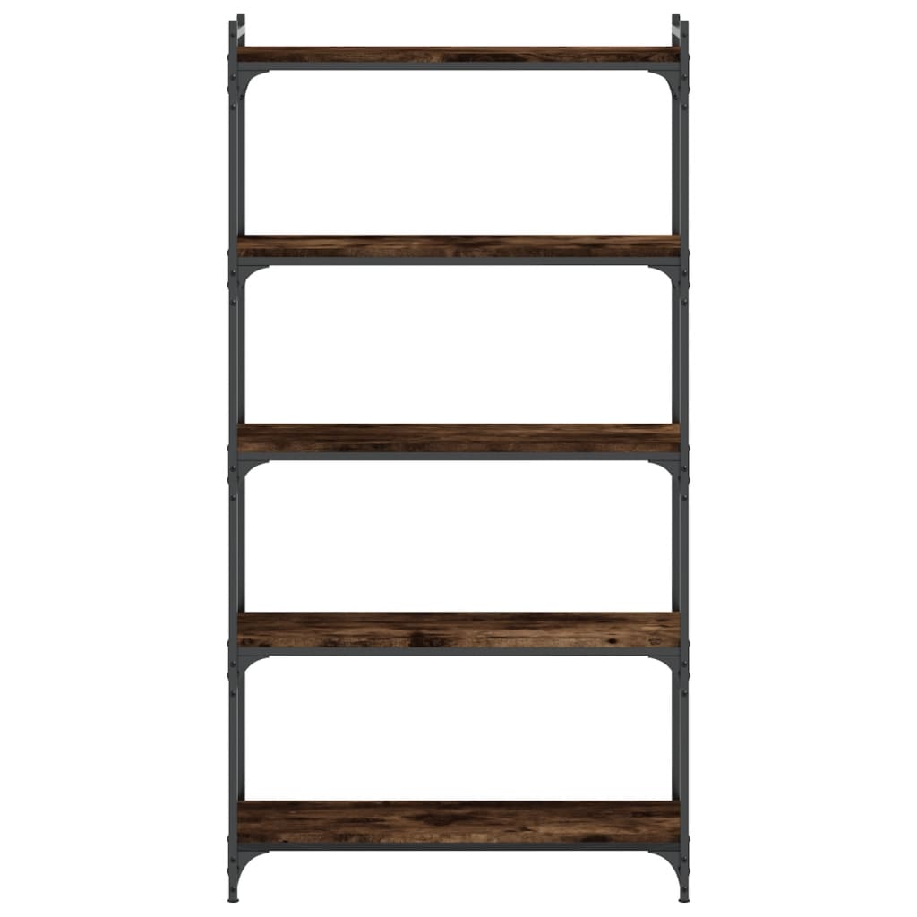 Bibliothèque 5 niveaux chêne fumé 80x30x154cm bois d'ingénierie Bibliothèques vidaXL   