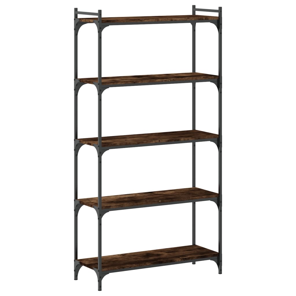 Bibliothèque 5 niveaux chêne fumé 80x30x154cm bois d'ingénierie Bibliothèques vidaXL   